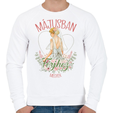 PRINTFASHION Májusban férjhez megyek - Férfi pulóver - Fehér férfi pulóver, kardigán