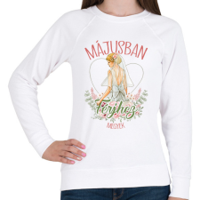 PRINTFASHION Májusban férjhez megyek - Női pulóver - Fehér női pulóver, kardigán