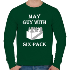 PRINTFASHION Májusban született kockás hasú 2 - Férfi pulóver - Sötétzöld