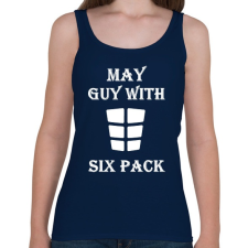 PRINTFASHION Májusban született kockás hasú - Női atléta - Sötétkék női trikó