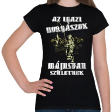 PRINTFASHION Májusi horgász - Női póló - Fekete női póló