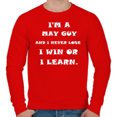 PRINTFASHION Májusi vagyok és nem veszítek hanem tanulok - Férfi pulóver - Piros