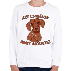 PRINTFASHION Makacs Tacskó - Gyerek pulóver - Fehér