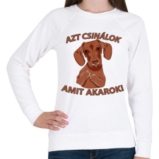 PRINTFASHION Makacs Tacskó - Női pulóver - Fehér női pulóver, kardigán