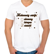 PRINTFASHION Makacsság szintje - Férfi V-nyakú póló - Fehér