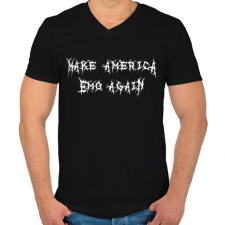 PRINTFASHION Make America Emo Again - Férfi V-nyakú póló - Fekete férfi póló