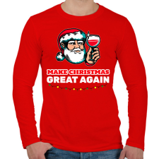 PRINTFASHION MAKE CHRISTMAS GREAT AGAIN 2 - Férfi hosszú ujjú póló - Piros férfi póló