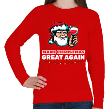 PRINTFASHION MAKE CHRISTMAS GREAT AGAIN 2 - Női pulóver - Piros női pulóver, kardigán