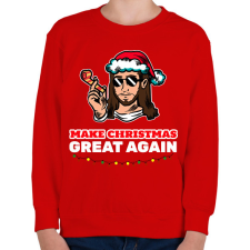 PRINTFASHION MAKE CHRISTMAS GREAT AGAIN 3 - Gyerek pulóver - Piros gyerek pulóver, kardigán