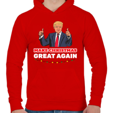 PRINTFASHION MAKE CHRISTMAS GREAT AGAIN - Férfi kapucnis pulóver - Piros férfi pulóver, kardigán