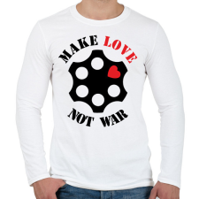 PRINTFASHION make love not war - Férfi hosszú ujjú póló - Fehér férfi pulóver, kardigán