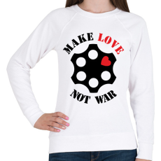 PRINTFASHION make love not war - Női pulóver - Fehér