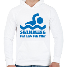 PRINTFASHION Makes me wet - Férfi kapucnis pulóver - Fehér férfi pulóver, kardigán