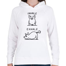 PRINTFASHION Malac jóga - Női kapucnis pulóver - Fehér