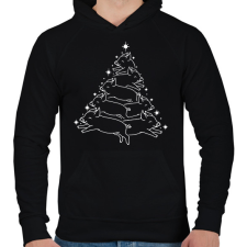 PRINTFASHION Malac karácsonyfa - Férfi kapucnis pulóver - Fekete férfi pulóver, kardigán