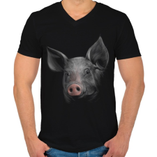 PRINTFASHION Malac portré - Férfi V-nyakú póló - Fekete férfi póló