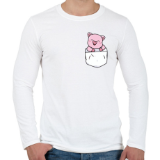 PRINTFASHION Malac zsebben - Férfi hosszú ujjú póló - Fehér