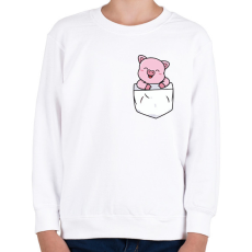 PRINTFASHION Malac zsebben - Gyerek pulóver - Fehér
