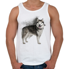 PRINTFASHION Malamut - Férfi atléta - Fehér atléta, trikó