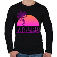 PRINTFASHION Malibu - Férfi hosszú ujjú póló - Fekete férfi póló