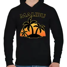 PRINTFASHION Malibu - Férfi kapucnis pulóver - Fekete férfi pulóver, kardigán