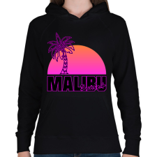PRINTFASHION Malibu - Női kapucnis pulóver - Fekete női pulóver, kardigán
