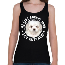 PRINTFASHION Máltai selyem - Női atléta - Fekete női trikó