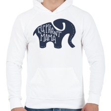 PRINTFASHION Mama elefánt - Férfi kapucnis pulóver - Fehér férfi pulóver, kardigán
