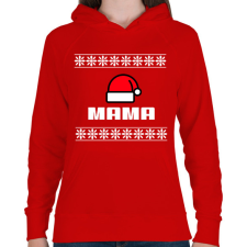 PRINTFASHION MAMA - Női kapucnis pulóver - Piros női pulóver, kardigán