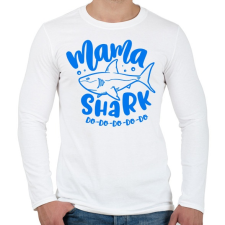 PRINTFASHION Mama shark do do do - Férfi hosszú ujjú póló - Fehér férfi póló