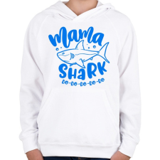 PRINTFASHION Mama shark do do do - Gyerek kapucnis pulóver - Fehér gyerek pulóver, kardigán