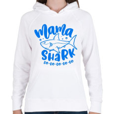 PRINTFASHION Mama shark do do do - Női kapucnis pulóver - Fehér