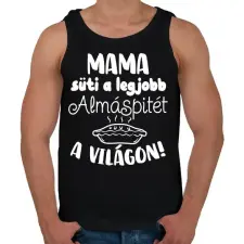 PRINTFASHION Mama süti a legjobb almáspitét a világon! - Férfi atléta - Fekete atléta, trikó