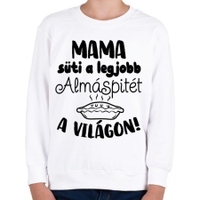 PRINTFASHION Mama süti a legjobb almáspitét a világon! - Gyerek pulóver - Fehér gyerek pulóver, kardigán