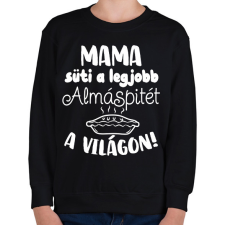 PRINTFASHION Mama süti a legjobb almáspitét a világon! - Gyerek pulóver - Fekete gyerek pulóver, kardigán