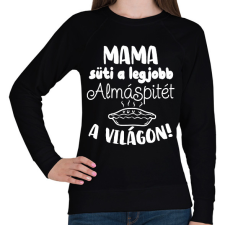 PRINTFASHION Mama süti a legjobb almáspitét a világon! - Női pulóver - Fekete női pulóver, kardigán