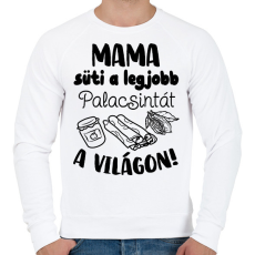 PRINTFASHION Mama süti a legjobb palacsintát a világon! - Férfi pulóver - Fehér