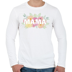 PRINTFASHION Mama virágokkal - Férfi hosszú ujjú póló - Fehér