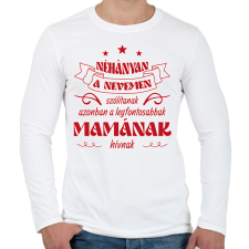 PRINTFASHION Mamának hívnak - Férfi hosszú ujjú póló - Fehér férfi póló