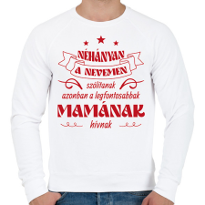 PRINTFASHION Mamának hívnak - Férfi pulóver - Fehér férfi pulóver, kardigán