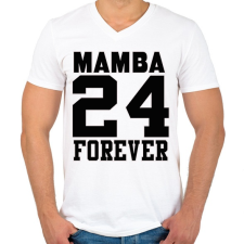 PRINTFASHION Mamba 24 Forever - Férfi V-nyakú póló - Fehér férfi póló