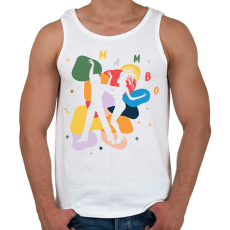 PRINTFASHION Mambo - Férfi atléta - Fehér