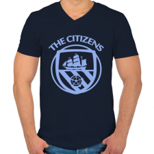 PRINTFASHION Man City - Férfi V-nyakú póló - Sötétkék férfi póló
