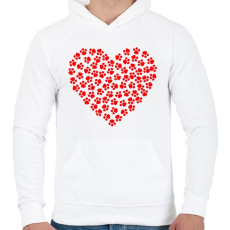PRINTFASHION Mancs love - Férfi kapucnis pulóver - Fehér
