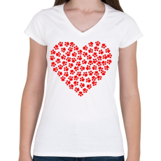 PRINTFASHION Mancs love - Női V-nyakú póló - Fehér