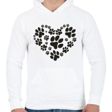 PRINTFASHION mancs szív fekete - Férfi kapucnis pulóver - Fehér