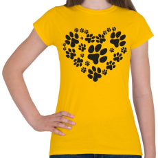 PRINTFASHION mancs szív fekete - Női póló - Sárga