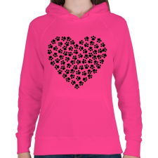 PRINTFASHION Mancs szív - Női kapucnis pulóver - Fukszia női pulóver, kardigán