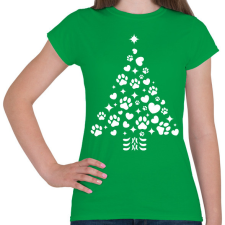 PRINTFASHION Mancsos karácsonyfa - Női póló - Zöld női póló