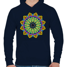PRINTFASHION Mandala2 - Férfi kapucnis pulóver - Sötétkék férfi pulóver, kardigán